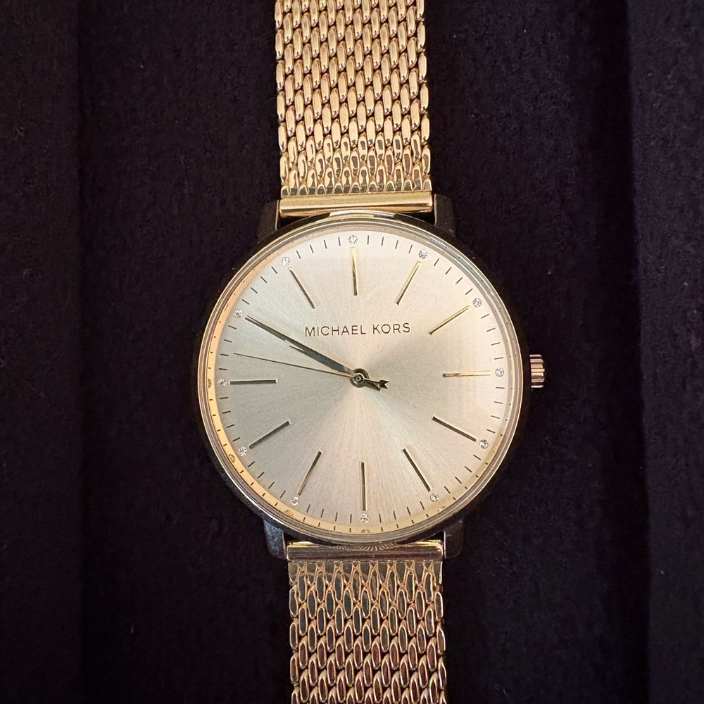 Michael Kors Gold-Tone Mesh Strap Watch